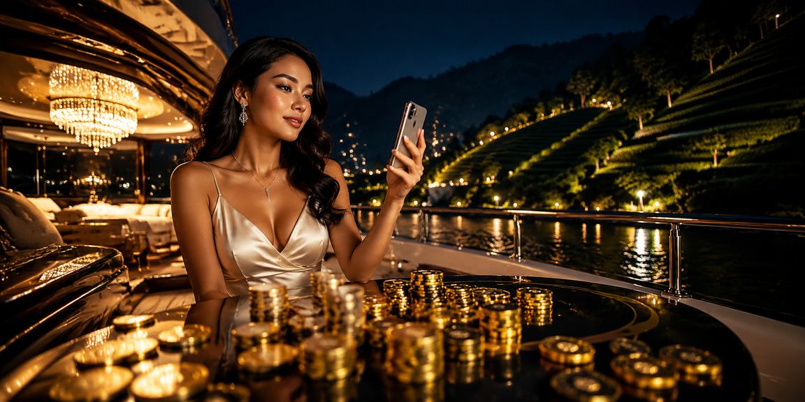 Pengguna mengakses akun casino online melalui ponsel dengan tampilan modern
